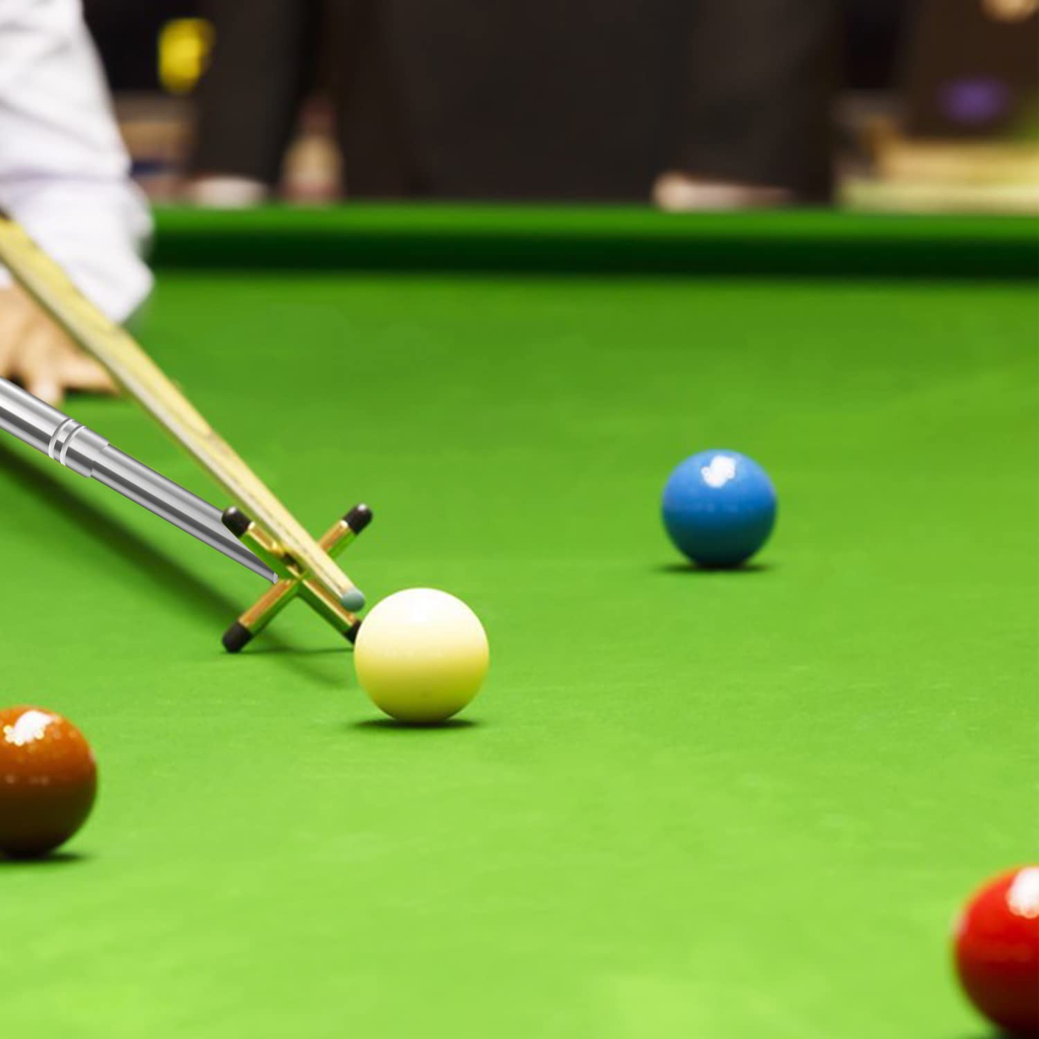 4 PCS,Billards Cue Stick Bridge,Retractable Billiards Cue, 3 PCS Removable Brass Bridge Head,Pool Cue Accessories,Pool Table Accessories for Pool Table