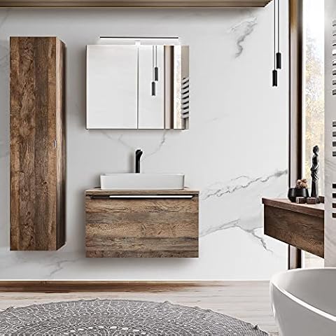 Lomadox Badmöbel Set Vintage Oak Eiche Cover