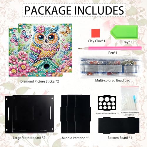Image of DIY 5D Diamond Painting Pen Holder - Cute Wise Owl Diamond Art Painting Pen Holder, Decorative Pencil Organizer