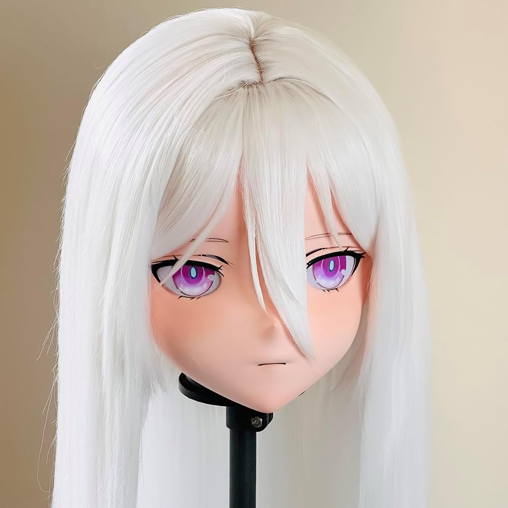 (AK104) Customize Character Crossdressing Full Head With Lock Anime Cosplay Japanese Animego Kigurumi Mask