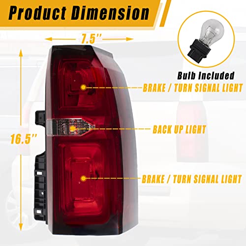 Boine Left Driver Side Led Tail Light Compatible With 2015-2020 Chevy Tahoe Suburban Rear Tail Light Brake Lamp Housing - Bulb And Harness Included (Left Driver Side) #TOP2