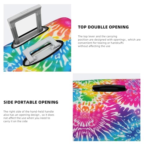 Colorful Rainbow Tie Dye Luggage Cover For Travel Suitcase Protector Fits 18-32 Inch Case X-Large4