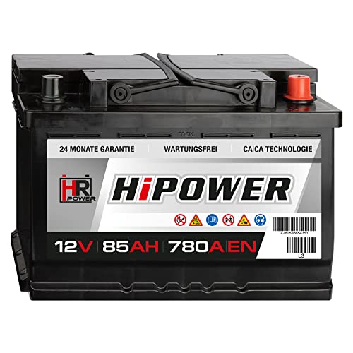 HR HiPower Blei-Säure 85Ah 12V 780A/EN Autobatterie mit bewährter Calcium-Calcium-Technologie (Ca/Ca)