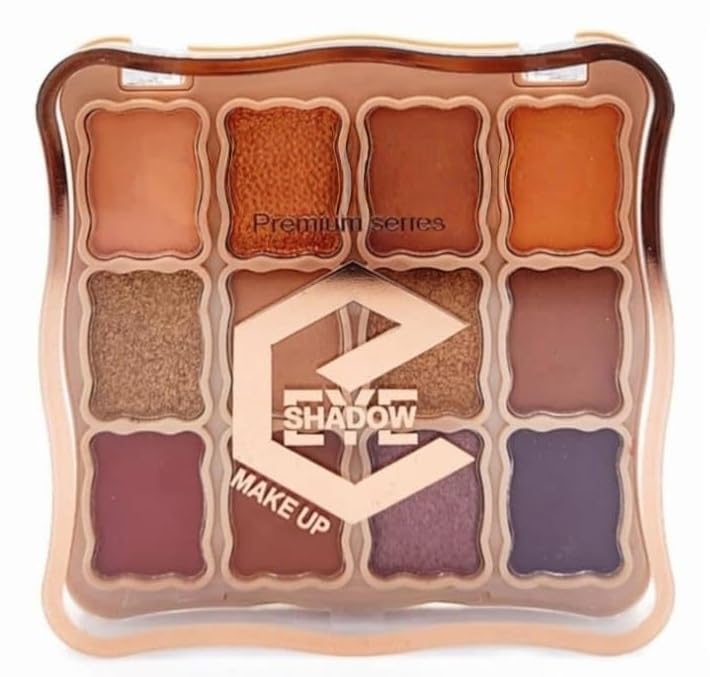 Image of Eyeshadow Palette Nude Tones - Highly Pigmented Eyeshadow Brown Tones Neutral Nude Tones Shimmer & Matt Eye Shadow, 12 Shades Brown Eye Shadow Waterproof Vegan Makeup for Smoky Eyes