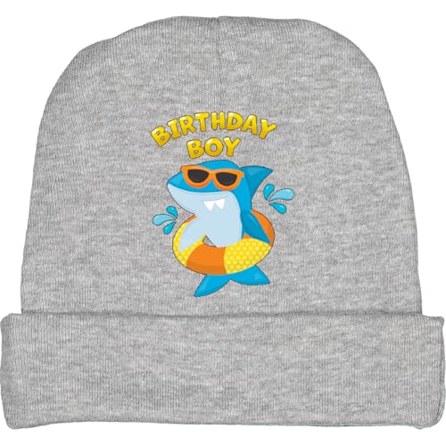 inktastic Birthday Boy- Shark Pool Party Baby Beanie Hat