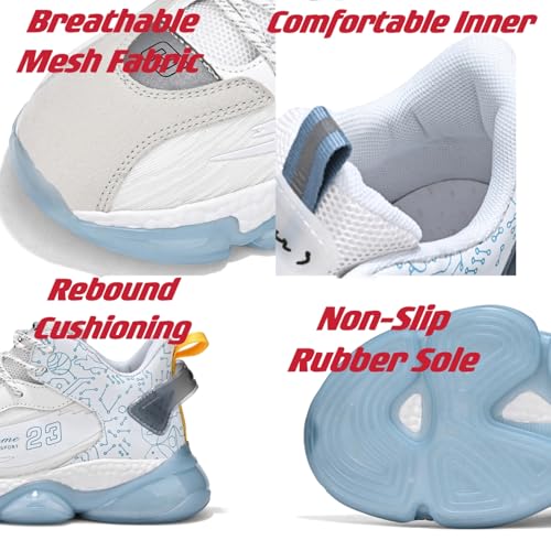 Mens Lace Up High Top Fashion Sneakers Lightweight Non-Slip Soft Sole Basketball Shoes for Tennis Running Walking Training3