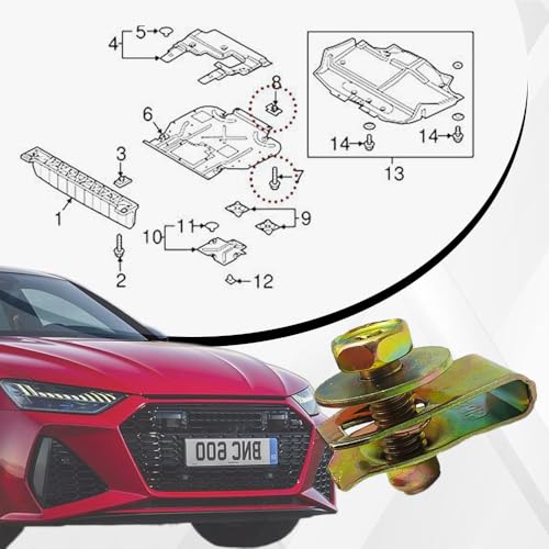 Image of 20PCS Engine Under Cover Splash Shield Guard Body Bolts, Fender Clips Automotive, Bumper Clips Extruded U-Nuts Kit, Car Accessories Bumper Fenders Liner Push Retainer Fastener Kit for Vehicles