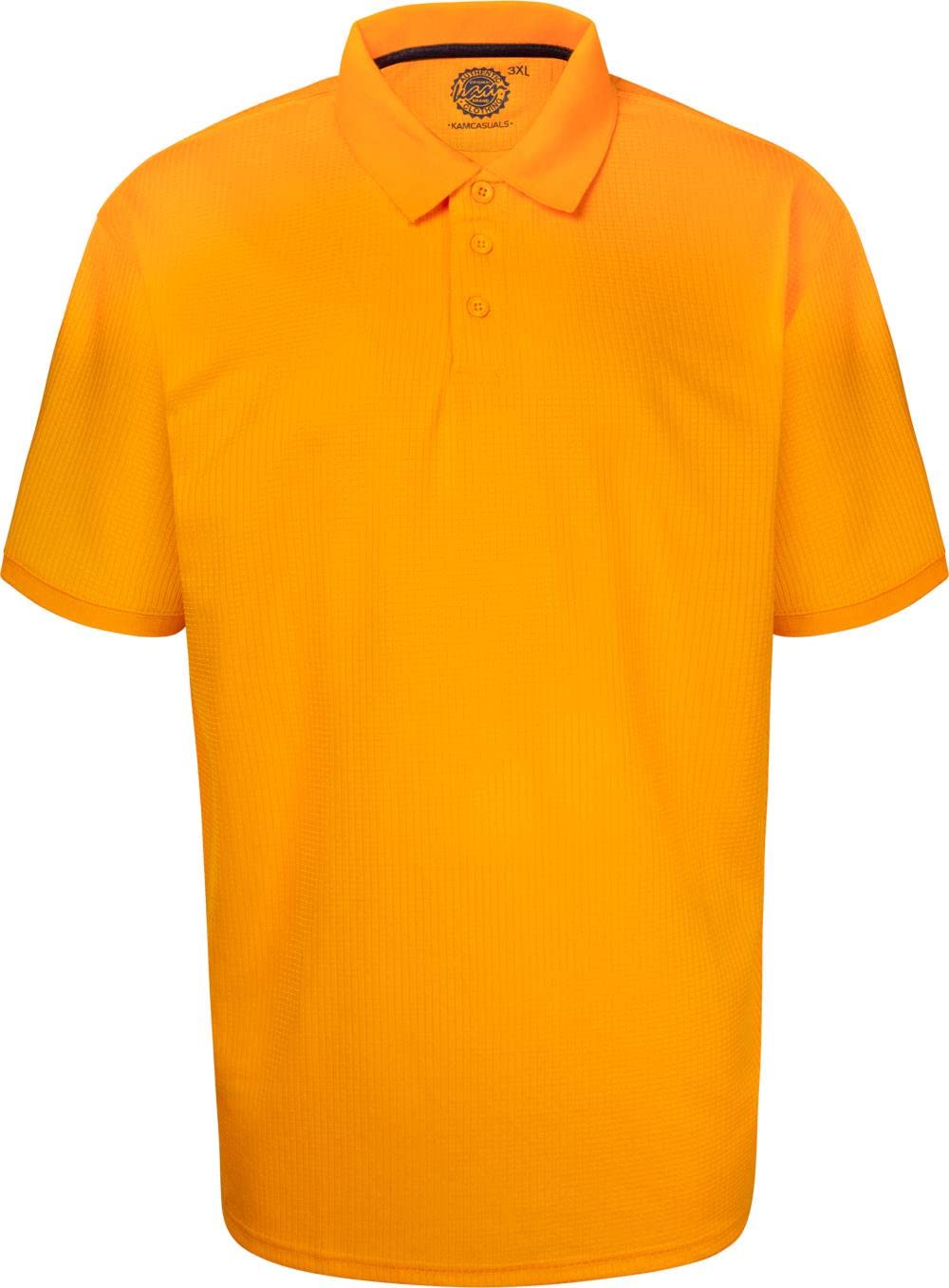 KAM Mens Big Size Performance Breathable Mesh Sports Polo Shirt (5401) in Saffron in 2XL