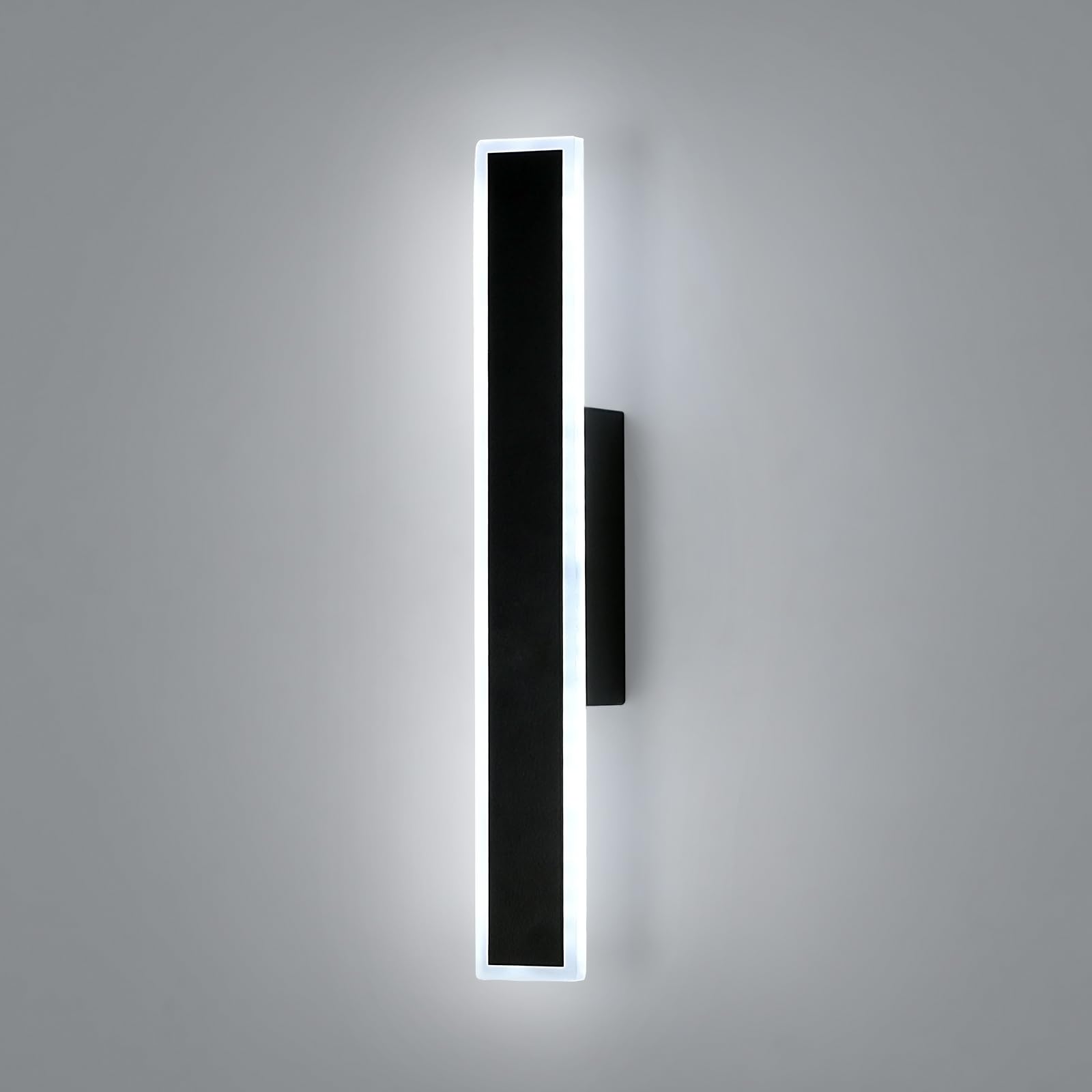 DELIPOP Aplique Pared Interior LED, 12W Regulable 3 Temperatura de Color Lámpara de Pared Moderna, Negro Iluminación Luz pared LED Aluminio para Dormitorio Estudio Comedor Pasillo, 3000K/4500K/6500K