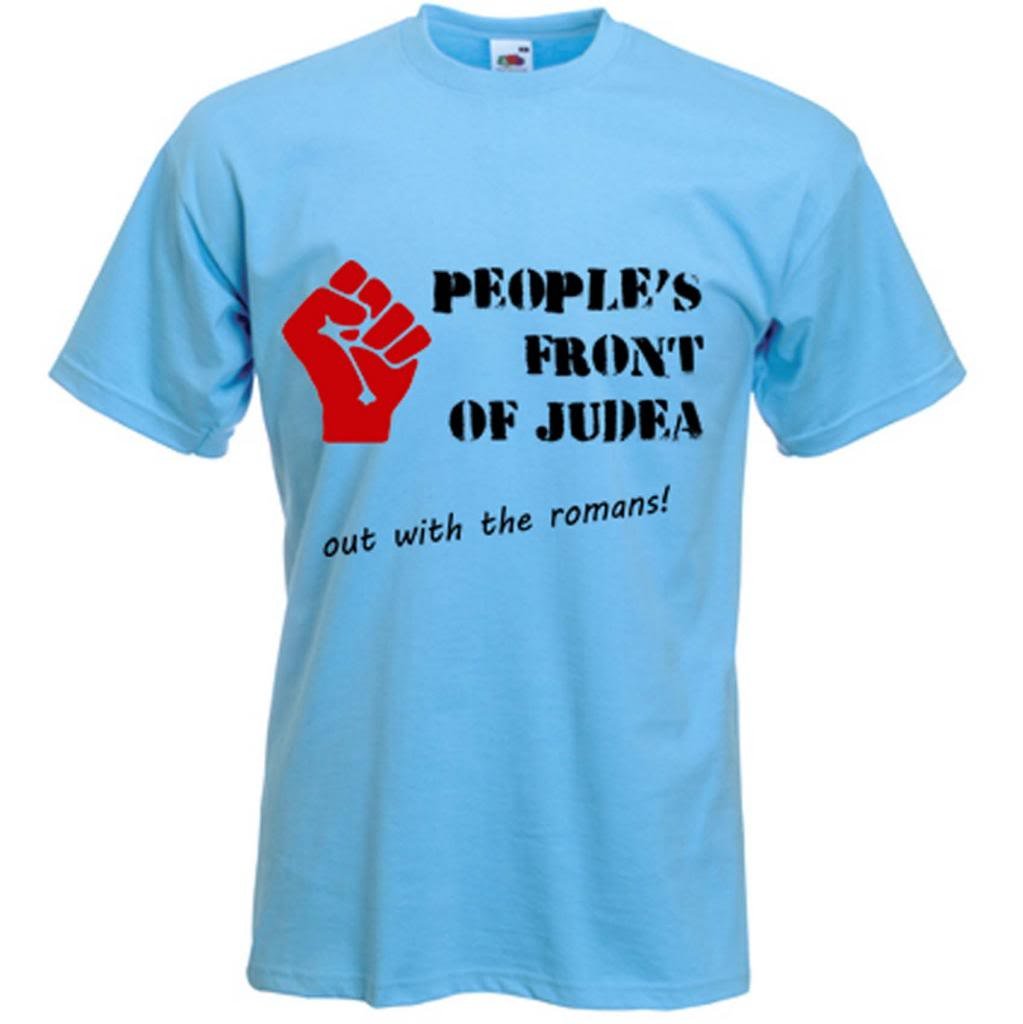 Tribal T-Shirts Men's Light Blue People's Front Of Judea T-Shirt (Medium, )