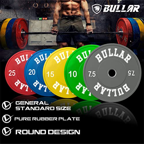 Image of BULLAR Olympic Color Rubber Bumper Plates Weightlifting Gym spare plates (10 KG SET (5KGX2))