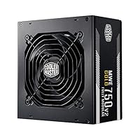 Cooler Master MWE 750 Gold V2, Modulares PC-Netzteil (EU-Stecker), 80 Plus Gold, 750 Watt Netzeil mit Flachkabel, 120mm HDB-Lüfter, Temperaturschwelle 50˚C