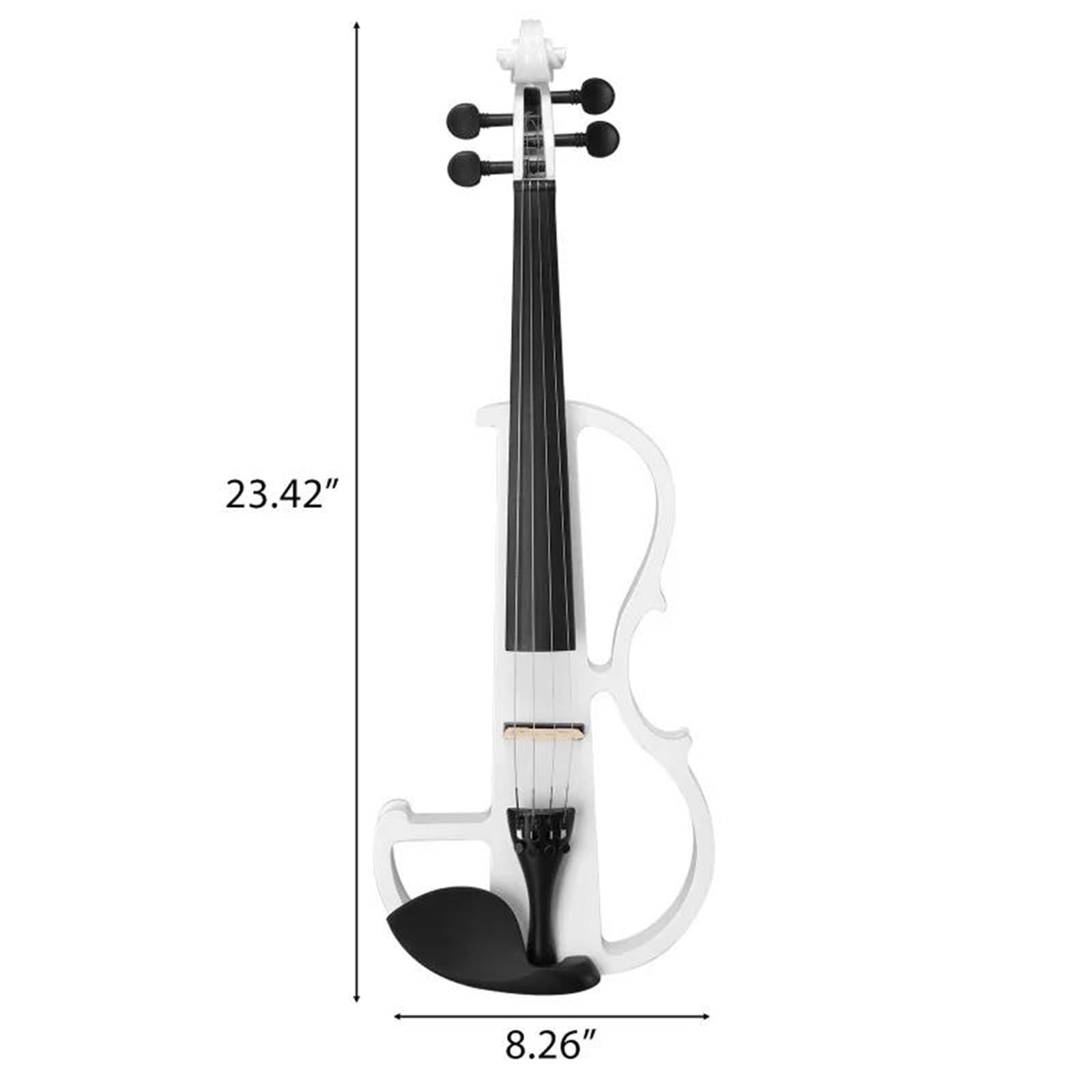 Białe Skrzypce Lakierowane Pianino Z Litego Drewna Futerałem Na Smyczek Instrument Muzyczny Dla Początkujących