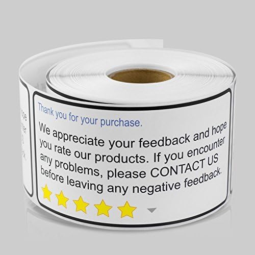 600 Thank You for Your Purchase Labels - 2 x 4 inch, We Appreciate Your Feedback Customer Service Stickers for Ecommerce/Online Sales/Small Business