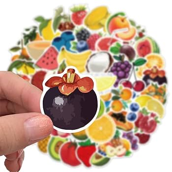 Amazon.co.jp: 50枚 ステッカー 果物 フルーツ 防水 耐水 シール