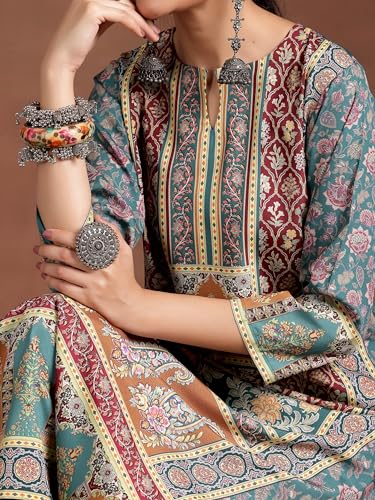 Image of Libas Womens Printed Crepe Straight Kurta for Women