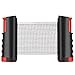 Tencoz Red de Tenis de Mesa, Red Ajustable de Ping Pong Repuesto Portátil Retráctil Table Tennis Net - Ping Pong Net para Entrenamiento Abrazaderas, Longitud Ajustable 200 (MAX) x 14.5cm (Rojo)