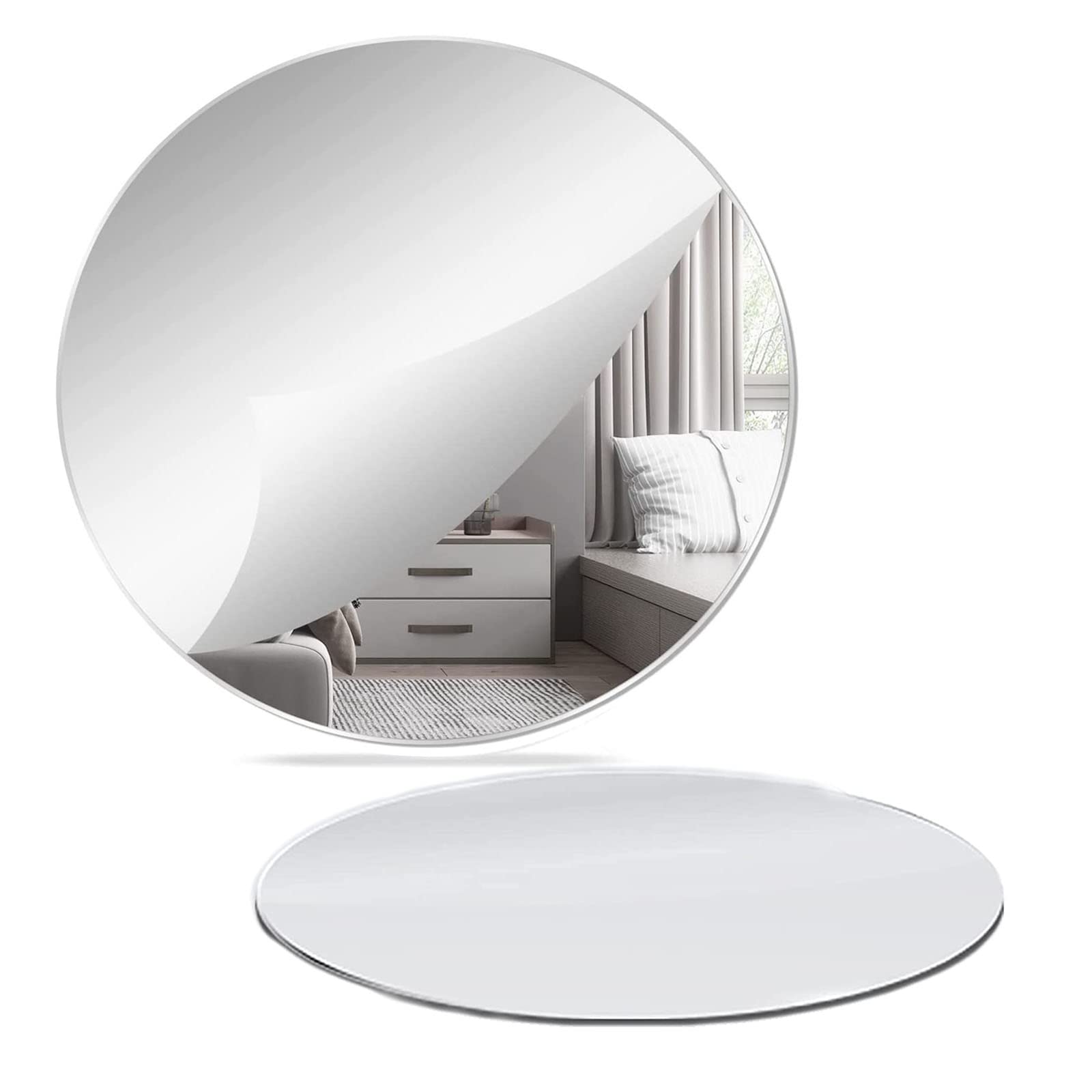 Specchi Autoadesivi Circolari 24cm - 2 Pezzi In Acrilico Per Bagno, Camera Da Letto E Decorazioni - Foto 6