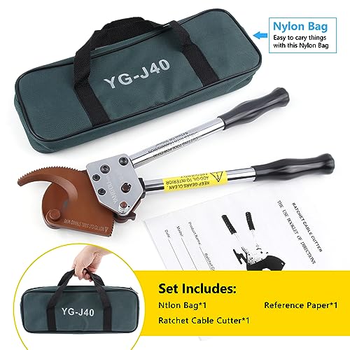 Image of Yangoutool Heavy-Duty Ratcheting Cable Cutters for Large Copper, Aluminum, and Armored Cables - J40 Wire Cutter up to 300 mm, Electrical Wire Cutting Tool