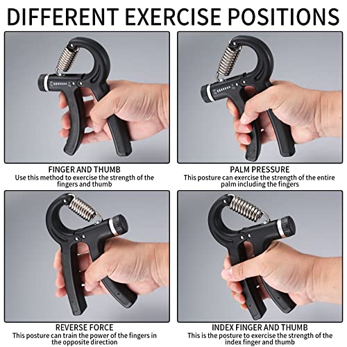 2 Piezas Fortalecedores de Agarre, Fortalecedores de Mano, Ejercitador de Agarre de Mano Ajustable 5-60KG, Entrenador de Músculos de Mano, Ejercicio Manos Antebrazo - Imagen 6