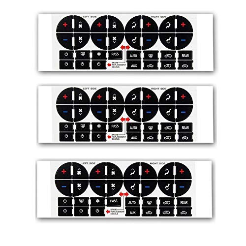 image for StyleZ 3PCS Replacement AC Dash Button Decal Stickers Fix Ruined Faded