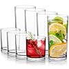 Zulay Kitchen Unbreakable Plastic Tumblers 8 Piece - Durable, Clear Acrylic Glasses Drinkware - Acrylic Glassware Sets For Outdoors - 12oz & 16oz Acrylic Cups For Kitchen - Plastic Glasses Set