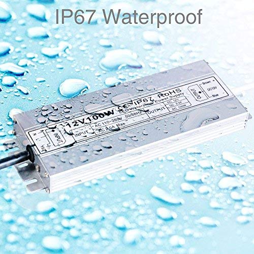 Miniatura 3 de Idealy Controlador LED de 12 V CC 8.33 AMP 100 W, fuente de alimentación LED impermeable IP67 Adaptador de transformador de bajo voltaje, salida de
