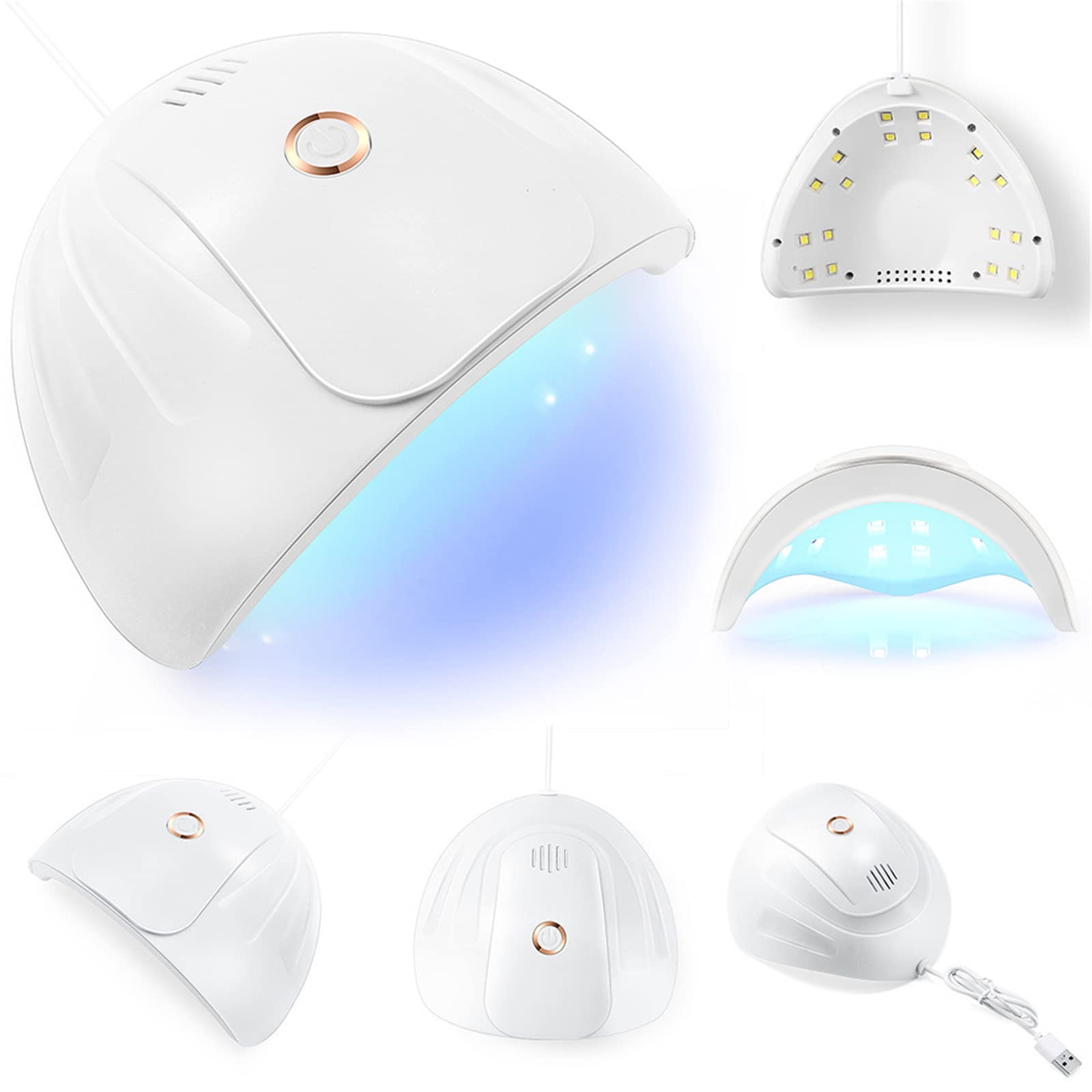 ZYC Lampada per l'asciugatura per Unghie 54W Lampada UV Gel Secchio per Unghie LED Luce UV per Chiodi Macchina per Unghie Lampada per Il chiodo per Gel Strumenti per chiodo Smalto,Bianca