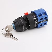 Vista 2 de Interruptor selector de cambio universal con llave, interruptor de transferencia de energía, LW26-25 C04/2CUY 380V 25A Motor, generadores de bomba