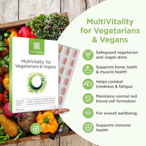 Healthspan Multivitamin for Vegetarians & Vegans, 120 Tablets | Winner Vegan Choice Awards | Promotes Immune Health & Energy Levels | Supports Bones, Teeth & Muscles | with Calcium, Iron & Zinc - Image 4