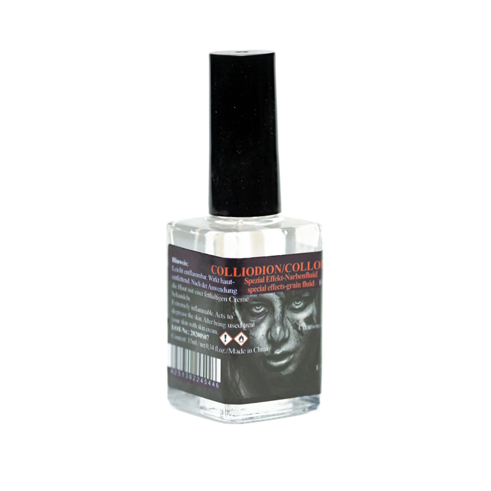 Płyn do Blizn, 15 Ml Halloween Kosmetyczna Farba Do Blizn Z Pędzelkiem, Makijaż Ciała Na Zadrapania, Do Twarzy Skóry I Ciała Halloween Cosplay Kostium Fotografia Impreza