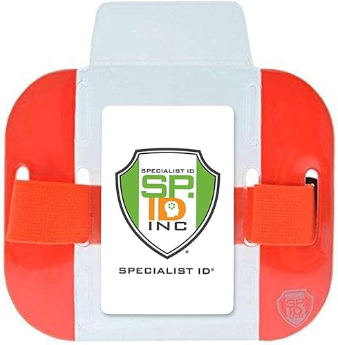 Miniatura 7 de Specialist ID - Paquete de 2 brazaletes de neón brillante de alta visibilidad, carga superior segura con banda elástica ajustable, bandas de brazo