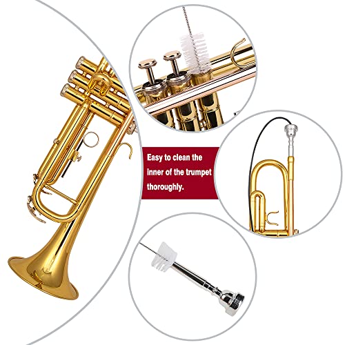 glory bb trumpet - trumpets for beginner or advanced student with case pair of gloves-gold