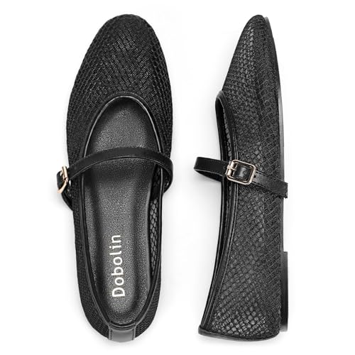 Mesh Ballet Flats for Women Round Toe Mary Jane Shoes Sexy Fishnet Trendy Dressy Ballerina Flat Shoes 20254