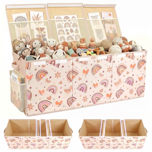 Image of Toy Box with Adjustable Divider Large Toy Chest Storage for Nursery Kidroom