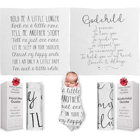 Ocean Drop Designs Muslin Swaddle Blankets 2 pcs - Baby Swaddle Blanket - Baptism Gifts for Boys & Girls - Gender Neutral Baby Gift - Christian Baby Gifts - Newborn Gifts Cover