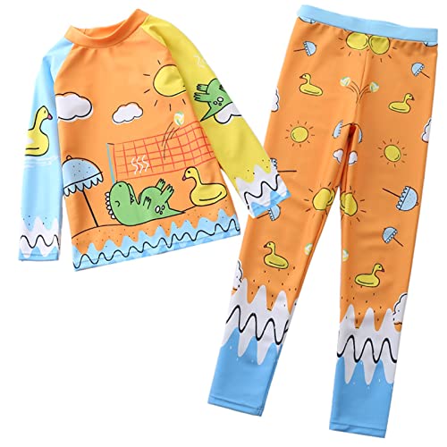 Happy Cherry Kids Two Piece Long Sleeve Boys Swimsuits UPF50+ Rash Guard Bathing Suit Beachwear