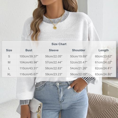 Sweaters for Women Trendy Fall Winter Knit Pullover Crew Neck Comfy Tops - image 6