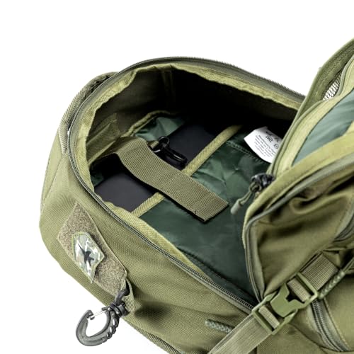 Image of Tripole Falcops 32L Tactical Laptop Backpack with Laser-Cut MOLLE Webbing | Water Repellent | for Daily use, Army, Office & Outdoor | 3 Year Warranty (Olive Green)