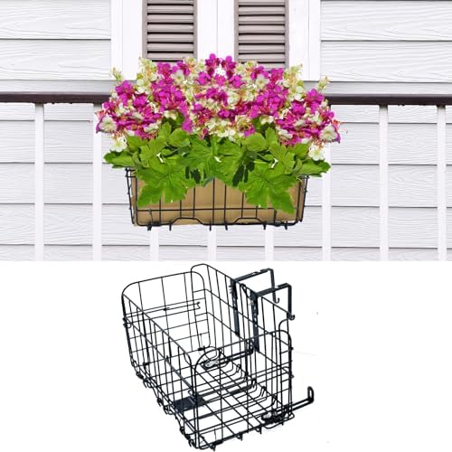 Uyeesi Metal Window Boxes Planters for Deck Railing