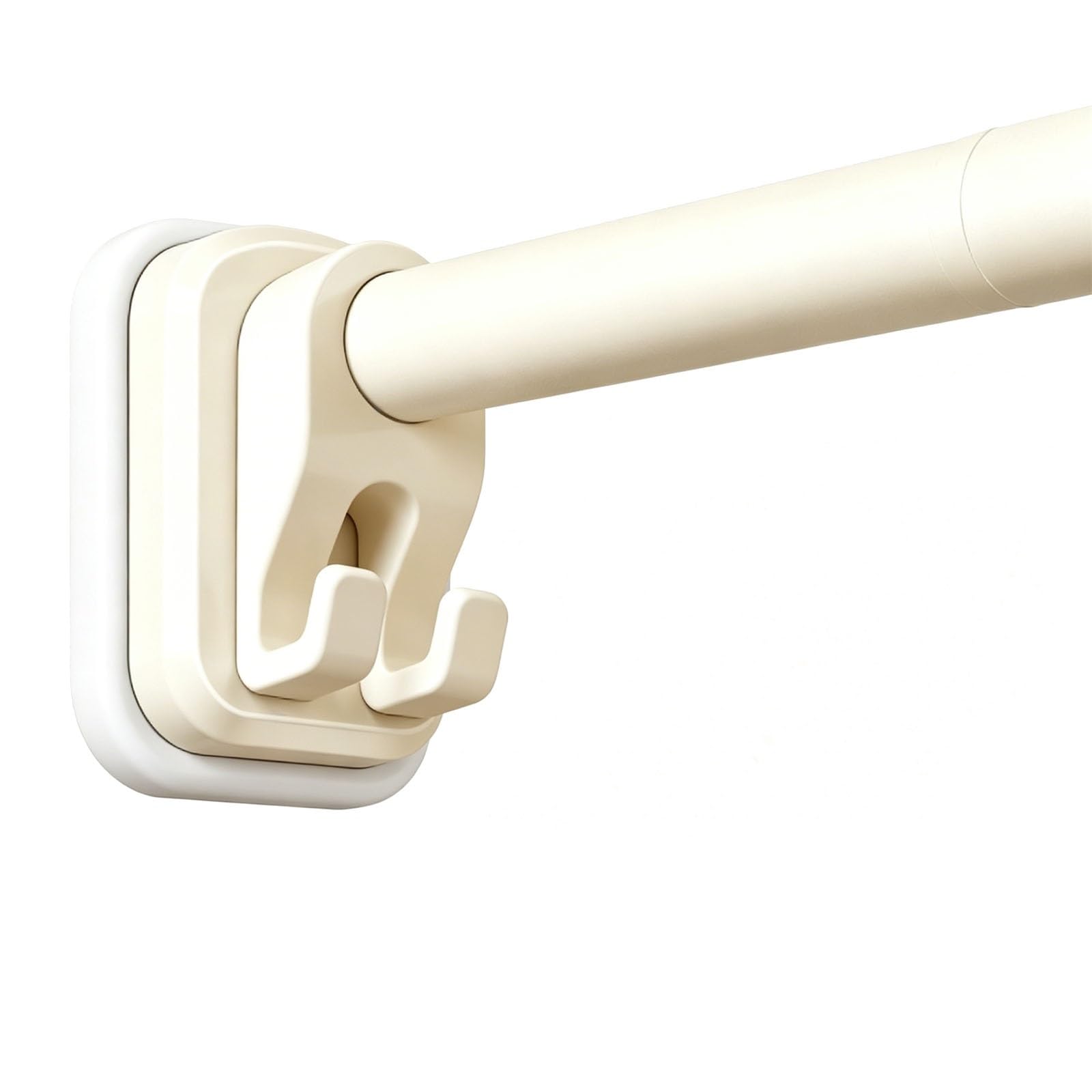 Tension Shower Curtain Rod with Hooks, Spring Tension Curtain Rods No Drilling, for Window Shower Stall and Room Divide(Beige,170-250cm/67-98in)
