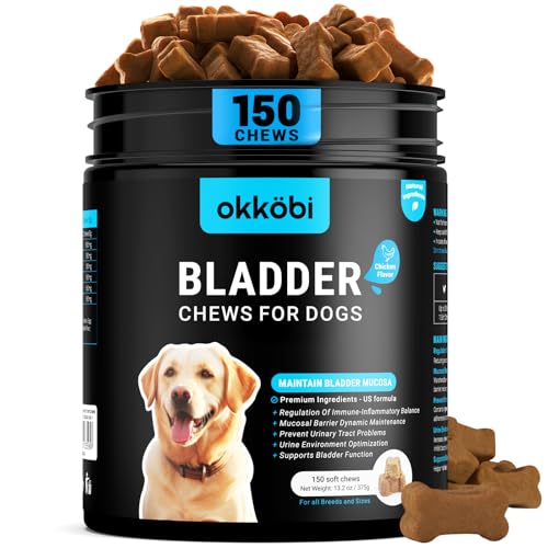 Dog Bladder Chews - Urinary Tract Support for Dogs with Cranberry & D-Mannose - Canine UTI Soft Chews for Healthy Bladder & Kidney Function Chicken - 150 Count