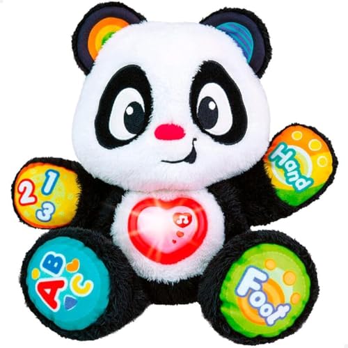 Image of KiddoLab Stuffed Animal Panda Toy - Musical Plush Toy with Heart Shaped Lightup Button for Fun Melodies - Soft Learning Toy to Learn ABC, Numbers & Body Parts - Baby Gift for 6+ Months Olds & Up.