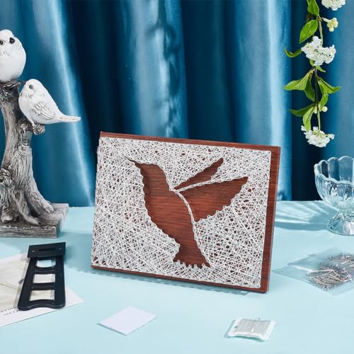 Image of WEBEEDY DIY Hummingbird String Art Kit for Beginner Silhouette String Art Pattern DIY Wood Sign Craft Kit for Adults Arts and Craft Set All Supplies Included for Handmade Christmas Home Decor Gift