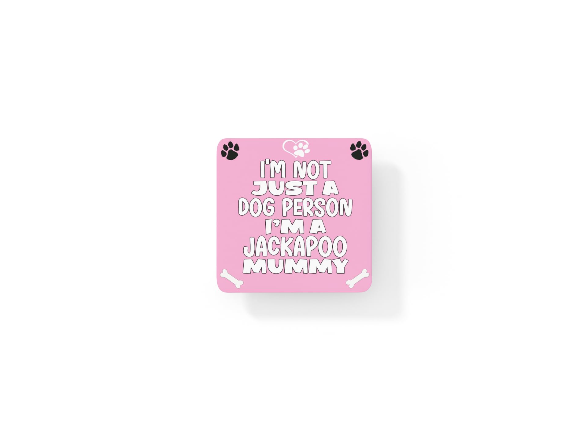 Decalarama Multicolor Jackapoo Coaster Gift - I'm Not Just A Dog Person I'm A * Mummy - Novelty Cute Pet Owner Mug Cup Coaster Present