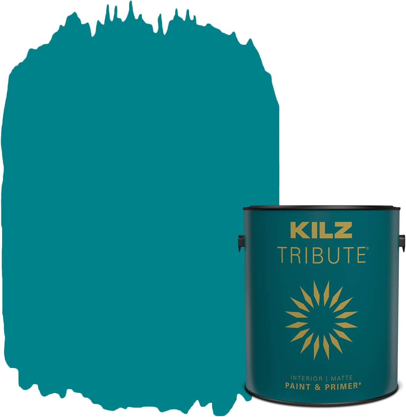 KILZ TRIBUTE Paint & Primer, Interior, Matte, True Teal, 1 Gallon