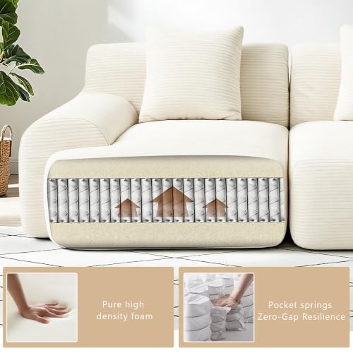 Image of Loveseat Modular Sectional Sofa, Modern 2 Seat Couch with Deep Seat