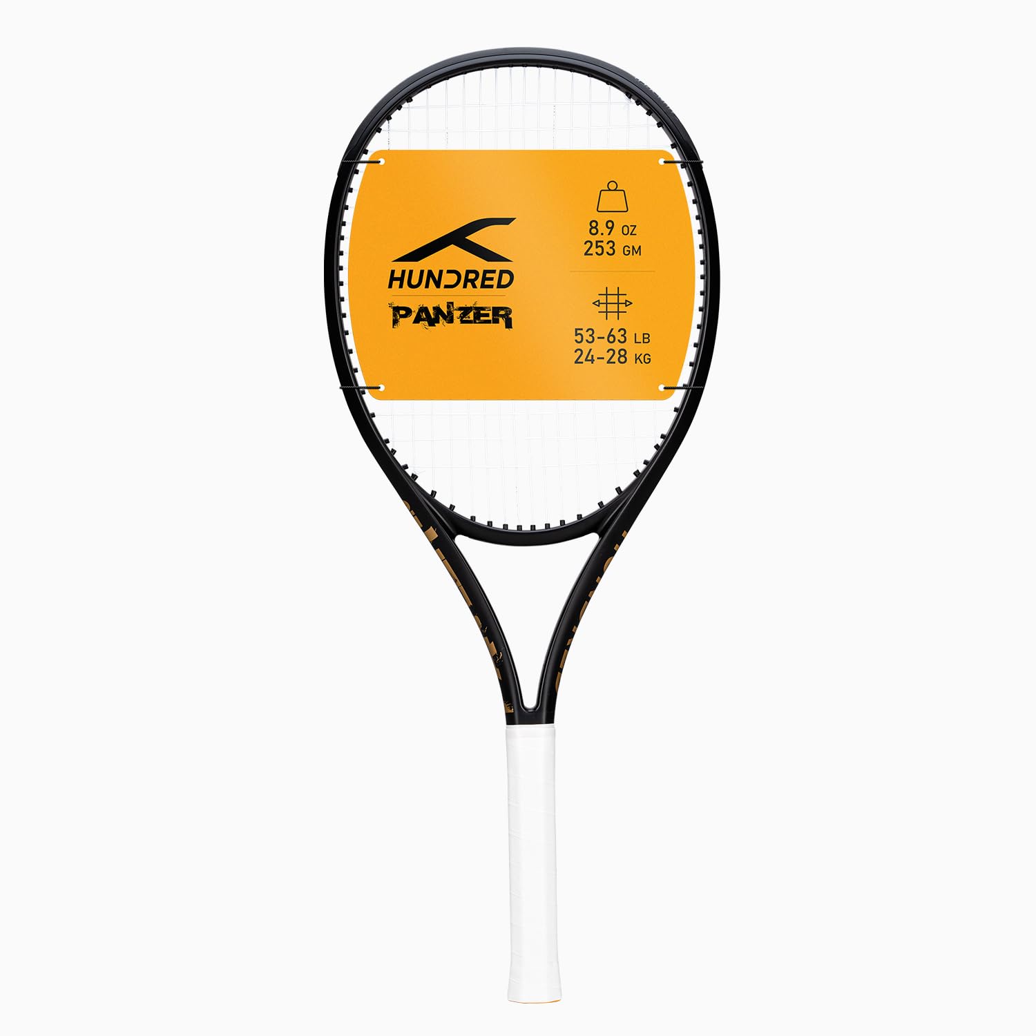 Hundred Panzer Strung Tennis Racket with Full Cover | 3 Points Head Heavy | Grip Size 2 (4 1/4 inches) | 253 grams (Black) (B0D7935795) Amazon Price History, Amazon Price Tracker
