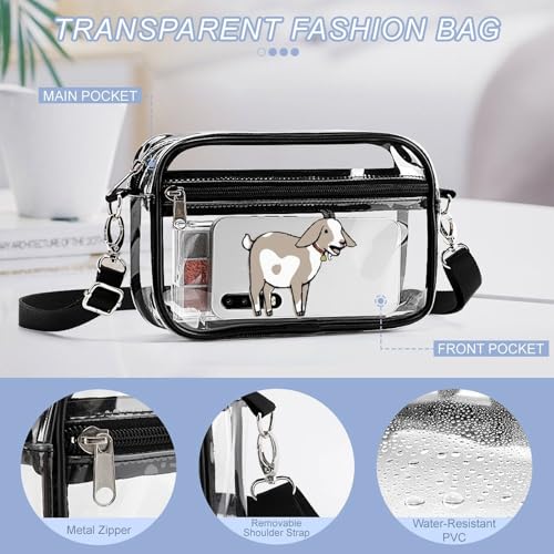 Goat Clear Stadium Bag Mini Crossbody Bag Anti-Theft Side Shoulder Bags Messenger Bag Unisex4
