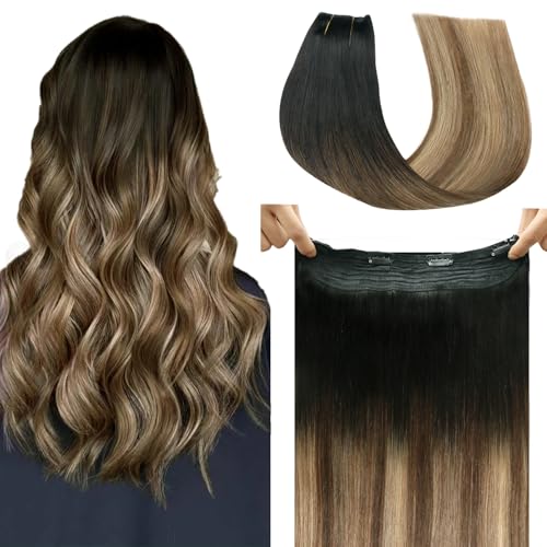 SAFIRENY Wire Hair Extensions 20 Inch Fish Line Hair Extensions